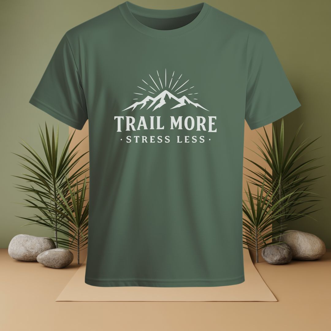 Trail More Stress Less  T-Shirt