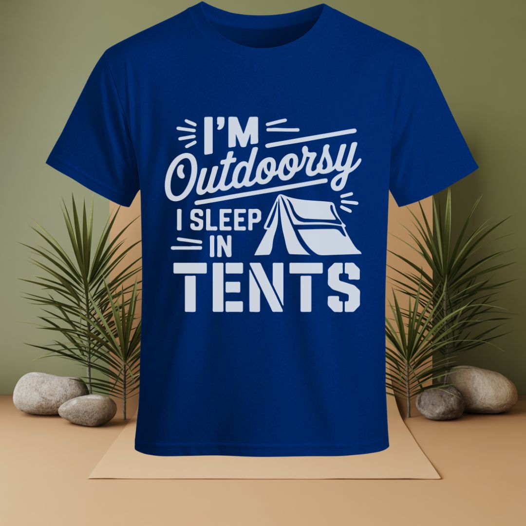 I'm Outdoorsy I Sleep In Tent T-Shirt